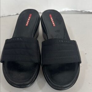 Prada Black Slide Sandals
